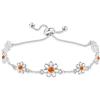 YOEE Braccialetto placcato argento con margherita, braccialetti personalizzati regolabili con zirconia cubica, gioielli in argento per anniversario e compleanno per mamma, con scatola