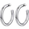PROSTEEL 40MM Orecchini Argento a Cerchio Colonna Circolare Vuoto Orecchini Riduzione del Peso del 50% Orecchini Donna Rétro Affascinante Combinazioni di Impilamento
