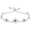 YOEE Braccialetto placcato argento con margherita, braccialetti personalizzati regolabili con zirconia cubica, gioielli in argento per anniversario e compleanno per mamma, con scatola, Argento
