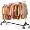 HOKEEPER Appendiabiti da Terra Commerciale Resistente, Stand Appendiabiti con Base a Z e Ruote, 181kg, Altezza Regolabile per Negozi, Boutique, Camera da Letto e Mercatini, Argento