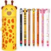 LEGAMI Set di 7 penne gel cancellabili + astuccio 2-in-1 - con inchiostro cancellabile termosensibile, colori dell'inchiostro e design dello stelo, punta 0,7 mm, set 2 (Giraffa)