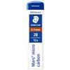 STAEDTLER Mars micro carbon 250 - Mine di ricarica, per matita a scatto, 0,5 mm, 2B, 12 mine x 4 tubetti, 48 pz