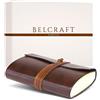 Belcraft Tivoli Diario/Taccuino Piccolo in Pelle riciclata, Realizzato a mano da Artigiani Toscani, Include Scatola Regalo (9x13 cm) Marrone