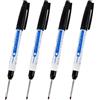 TopHomer Set di 4 marcatori per fori profondi impermeabili a testa lunga 30 mm Punta fine Strumento di marcatura per lavorazione del legno, costruzione, fabbricazione (nero)