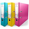 Netuno 3 raccoglitori A4 turchese giallo rosa 2 anelli dorso 8 cm raccoglitore documenti ufficio cartone Rivestito in Polipropilene con Meccanismo a Leva organizer faldone documenti classificatore