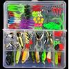 CHAWHO Kit di Esche da Pesca 106 Pezzi - Trota Spinning Accessori con Esche Dure, Minnow, Crank, Popper, VIB, Vermi