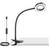 NEEWER ENTRY LEVEL VERSION Lampada con Lente Ingrandimento 10X con Luce/Supporto, Piccola LED Ring Light 3,7 a Clip Dimmerabile Bicolore CRI80+ per Artigianato Lettura Lavoro Ravvicinato Tavolo, N34