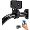CEMOFE WiFi Action Cam Mini Action Cam 120° Grandangolo 1080P HD Dashcam per Bicicletta, Casco e Bici, con Registrazione in Loop, Scheda di Memoria da 64GB e Staffe di Montaggio