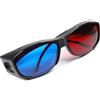 Othmro Occhiali 3D rosso-blu con montatura in plastica nera lente in resina stile semplice gioco di film 3D rosso-ciano anaglifo 1 pezzo