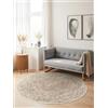 Hanse Home Cavallo Tappeto a pelo corto, rotondo, moderno, a pelo corto e astratto, per soggiorno, camera da letto, sala da pranzo, corridoio, beige, crema, Ø 120 cm