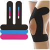 GTAGKOMMEN 10pcs tape ginocchio,kinesio taping ginocchio,nastro kinesiologico ginocchio Nero,Pretagliato/impermeabile/traspirante/ipoallergenico/ultraelastico/ultra adesivo/Alleviare il dolore al ginocchio