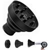 TUKNN Diffusore Universale Pieghevole, Diffusore Capelli Ricci Universale, Diffusori Portatile Capelli Ricci, Diffusori Capellis Pieghevole Silicone, Diffusores per Asciugacapelli, Nero