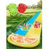 Sloosh 22,5ft/685,8cm Scivolo d'Acqua con 2 Tavole gonfiabili, Scivolo Doppio per Prato con irrigatori avanzati, Giocattolo Estivo per Bambini e Adulti, Divertimento in Giardino, Arancione