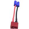 YUNIQUE GREEN-CLEAN-POWER - Connettore EC2 Maschio a Spina T Femmina | Cavo 16AWG 10cm | Adattatore per Batterie Lipo, RC | Colore Rosso Nero Blu, Plastica