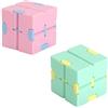 GEARMAX 2 Pezzi Fidget Finger Toy,Mini Cubo ABS Fidget Finger Giocattoli Finger Toy Fidget Giocattoli per Adatto ad Adulti e Bambini, Alleviando ADHD, Ansia e Autismo(Rosa+Verde)