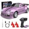 JONRRYIN RC Drift Car 1:64 Mini Drift Auto telecomandata, 4WD Tabletop Drift RC Car, Auto telecomandata con luci a LED, telecomando da 2,4 GHz, 15 km/h, auto giocattolo per bambini dai 6 anni in su