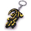 H-Customs Ciondolo portachiavi con ciondolo in legno nobile color salmone Gecko nero giallo salamandra
