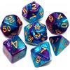 CREEBUY Set di dadi poliedrici blu e viola per dungeon e dragons, set di 7 dadi per giochi di ruolo