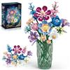 Mavo brix Set Costruzioni Bouquet di Fiori per Adulti e Ragazzi 14+, Compatibile con Lego, 730 Pezzi Collezione Botanica Notte Stellata con Rose, Gigli e Gypsophila, Decorazione Casa e Ufficio