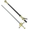 W WIDMANN MILANO Party Fashion, Spada da 71 cm, Custodia Nera Decorata in Oro, Lama in Argento Lucido, Manico in Oro, Versatile per Tutte le Feste, Sicurezza per Bambini sopra i 3 Anni