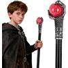 YIMOJOY Bastone da passeggio Halloween gotico vampiro scettro, scettro del faraone diavolo bacchetta da strega Malefica bacchetta magica mago bastoner passeggio per bambini accessori costume vampiro bacchett