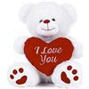 Paws Inc. Paws - Orsacchiotto bianco con cuore rosso con scritta I Love You (bianco, 10,5 pollici)