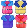 Amaza 4Pcs Grembiule da Pittura Scuola Grembiulino Maniche Lunghe Bambini 2-8 Anni (Giallo & Rosa & Blu & Rosso)