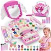 Kidluna Trucchi Bambina Set Unicorno 3-12, Sicuro Lavabile kit di Trucco da principessa DIY Bambini con Specchio e Cinturino, Valigetta Trucchi Natale Feste Compleanno Regalo Bambina 4 5 6 7 8 9 10 11 12Anni