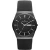 Skagen Orologio Melbye Titanium per uomo, movimento al quarzo a tre lancette con cinturino in acciaio inossidabile o in pelle, 40 mm, Nero