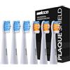 Welcco Testine di ricambio 6 pezzi - Compatibile con Oral-B Pulsonic Slim, Slim Clean 2000, Slim Luxe 4200/4500, Slim One 1000/2200 - Setole sagomate DuPont in nylon, rimozione della placca, bianco