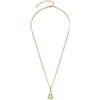 JEWELS BY LEONARDO Leonardo Jewels Collana Gigi in acciaio inox con ciondolo, cristallo di vetro, verde, oro, 45-50 cm, catena con ancora, gioielli da donna, 1 pezzo 022828, 45 cm, Acciaio inossidabile, Nessuna pietra