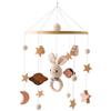 Promise Babe Baby Mobile Holder Legno Baby Culla Mobile Coniglio Letto Vento Culla Hanging Bed Bell Decorazione Ragazzo Ragazza Neonato Culla