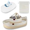 Kenuak® Cesta Fascatoio per Bambini, Cestino per Neonati Portatile con Materasso Impermeabile, Cestino Fasciatoio con Materasso Impermeabile e Rivestimento Sfoderabile, Moses Cestino (beige)