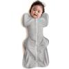 Love To Dream Swaddle UP, taglia media 6-8,5 kg - Grigio | Vestibilità aderente, favorisce un sonno sano | 1,0 Tog per primavera ed estate (20-24°C) | Cotone e doppia cerniera