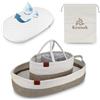 Kenuak® Cesta Fasciatoio per Bambini, Cestino per Neonati Portatile con Materasso Impermeabile, Cestino Fasciatoio con Materasso Impermeabile e Rivestimento Sfoderabile, Moses Cestino (terre)