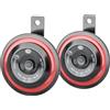 HELLA 3AM 012 588-341 Clacson - HELLA STYLE HORN S98 SET - 12V - 115dB(A) | Gamma frequenze: 335/400Hz - Tono basso/Tono alto - elettrico - ECE - Colore alloggiamento/sede: rosso/nero - Quantità: 2