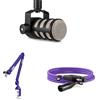 RØDE Bundle PodMic Microfono Dinamico - Braccio PSA1+, Filtro WS14 e Cavo XLR 3 m (Viola)