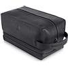 MAKE LIFE EXCLUSIVE Beauty case in pelle, Nero notturno., M, 2 scomparti