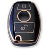 RUXYAXFOL 2 pezzi RUXYAXFOL TPU copertura chiave auto per Mercedes Benz W/V/S/R/E/C/B/A Classe AMG CLA CLS GLC GLE GLK W168 A180 C118 custodia chiave auto oro nero