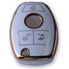 RUXYAXFOL 2 pezzi RUXYAXFOL TPU copertura chiave auto per Mercedes Benz S/R/G/E/C/B/A Classe AMG CLA CLK CLS GLA GLC GLE GLK SLK W203 W211 W212 X211 C118 Custodia chiave auto platino