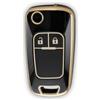 RUXYAXFOL 2 Pezzi，Copertura per chiave TPU compatibile con O-pel Vauxhall Adam, Astra, Corsa, Meriva, Mokka, Movano, Zafira Tourer, Buick, Chev-rolet Trax - Cover a 2 pulsanti，nero-oro