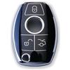 RUXYAXFOL 2 pezzi RUXYAXFOL TPU copertura chiave auto per Mercedes Benz S/R/G/E/C/B/A Classe AMG CLA CLK CLS GLA GLC GLE GLK SLK W203 W211 W212 X211 C118 Custodia chiave auto nero e argento