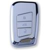 RUXYAXFOL 2 pezzi RUXYAXFOL TPU copertura chiave auto per VW Golf 7 Passat B8 Seat Leon Ibiza Toucan T-Cross Polo CC Skoda Superb Kodiaq Custodia chiave auto bianco argento