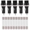 KIMISS Presa di portafusibili, 5 pezzi, con pannello elettrico, per 6 fusibili in vetro, AC 125 V, 15 A/250 V, 10 A