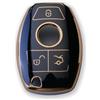 RUXYAXFOL 2 pezzi RUXYAXFOL TPU copertura chiave auto per Mercedes Benz S/R/G/E/C/B/A Classe AMG CLA CLK CLS GLA GLC GLE GLK SLK W203 W211 W212 X211 C118 Custodia chiave auto oro nero