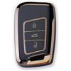 RUXYAXFOL 2 pezzi RUXYAXFOL TPU copertura chiave auto per VW Golf 7 Passat B8 Seat Leon Ibiza Toucan T-Cross Polo CC Skoda Superb Kodiaq Custodia chiave auto oro nero