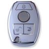 RUXYAXFOL 2 pezzi RUXYAXFOL TPU copertura chiave auto per Mercedes Benz S/R/G/E/C/B/A Classe AMG CLA CLK CLS GLA GLC GLE GLK SLK W203 W211 W212 X211 C118 Custodia chiave auto bianco argento