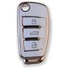 RUXYAXFOL 2 pezzi RUXYAXFOL Copertura chiave in TPU per Audi A1 A3 A4 A5 A6 B6 B7 C5 C6 Q2 Q3 Q5 Q7 R8 RS3 RS4 RS6 S3 S4 S6 TT Seat Exeo 3R Custodia chiave auto platino