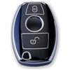 RUXYAXFOL 2 pezzi RUXYAXFOL TPU copertura chiave auto per Mercedes Benz W/V/S/R/E/C/B/A Classe AMG CLA CLS GLC GLE GLK W168 A180 C118 custodia chiave auto nero e argento