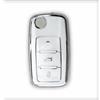 RUXYAXFOL 2 pezzi RUXYAXFOL TPU protezione chiave auto per VW Golf 4/5 Mk6/MK7, GTI, Plus, R, Skoda, Passat, Polo, Seat serie casi chiave auto bianco argento